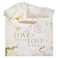 Gift Bag Large: Mr. & Mrs. Love (1 Cor. 13:4) White (Ivory Love Collection)