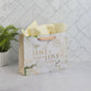 Gift Bag Large: Mr. & Mrs. Love (1 Cor. 13:4) White (Ivory Love Collection)