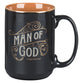 Ceramic Mug: Man of God 1 Tim. 6:11, Black, Comes in a Corrugated Box