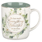 Ceramic Mug: Green Floral Everything Beautiful Ecc. 3:11, Green Floral, Comes in a Corrugated Box