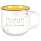 Ceramic Mug: Daughters Make Best Friends Prov. 3:15, Yellow, Comes in a Corrugated Box