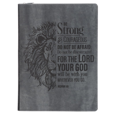 Padfolio: Be Strong and Courageous Josh. 1:9, Black