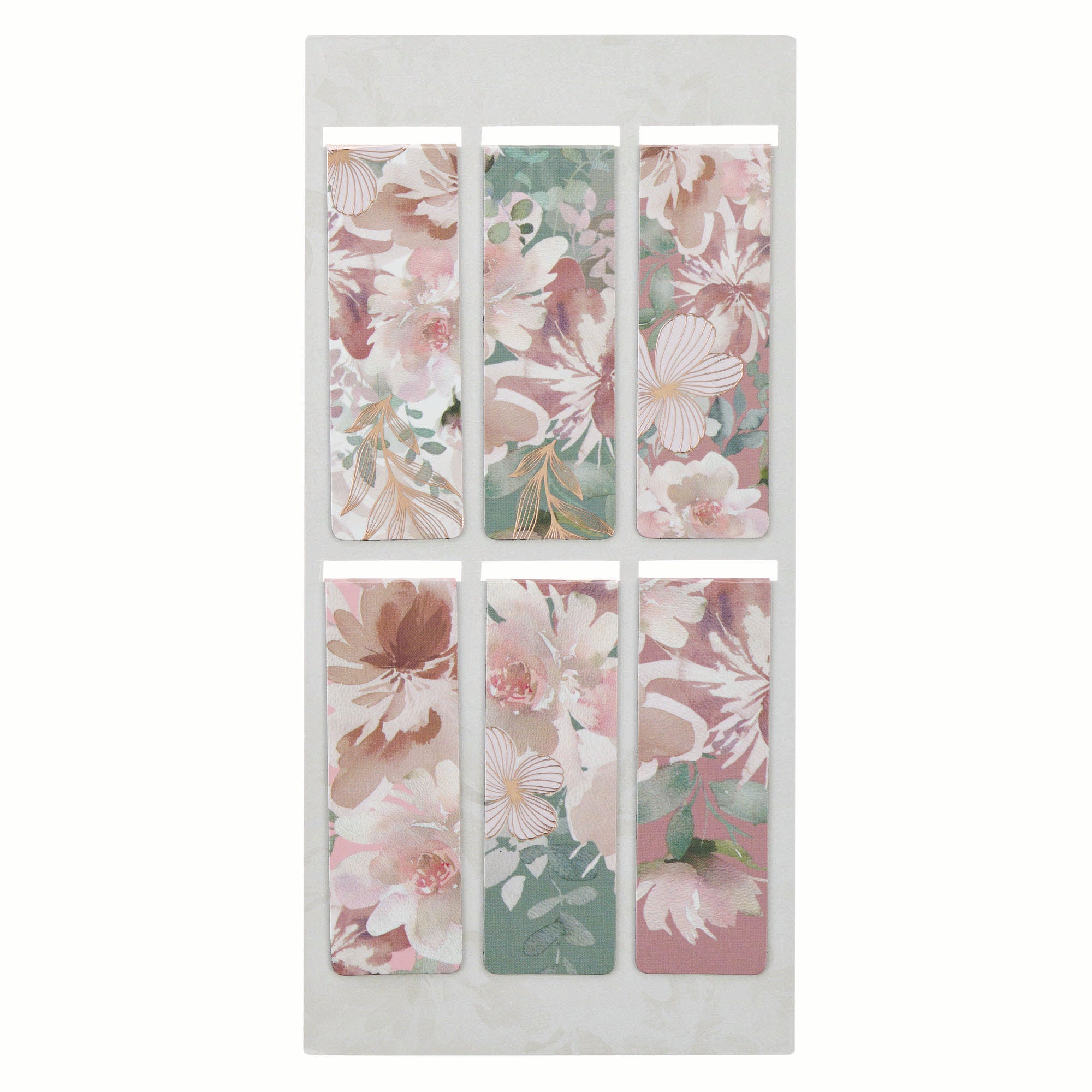 Magnetic Bookmark Set: Foiled Floral