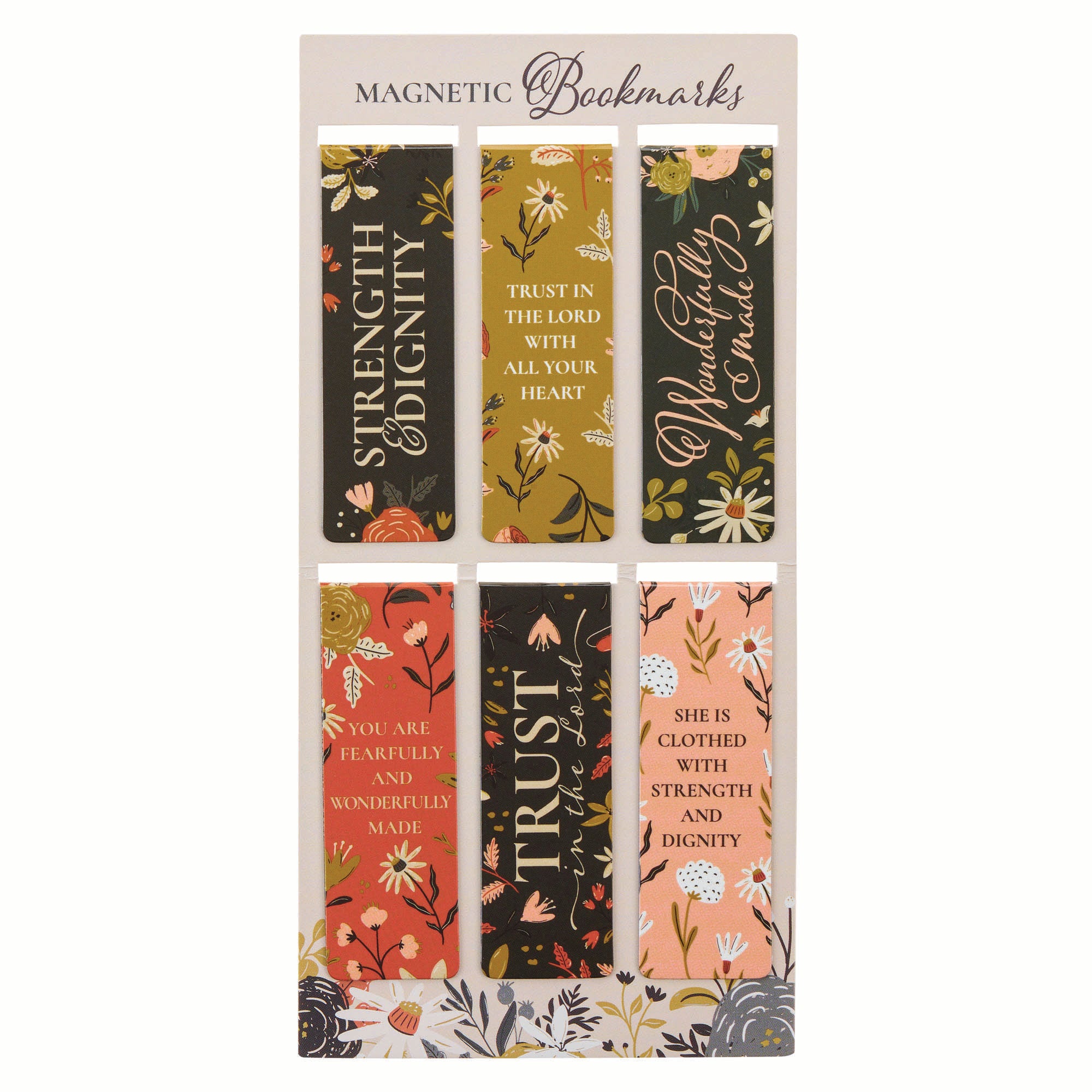 Magnetic Bookmark Set: Warm Florals