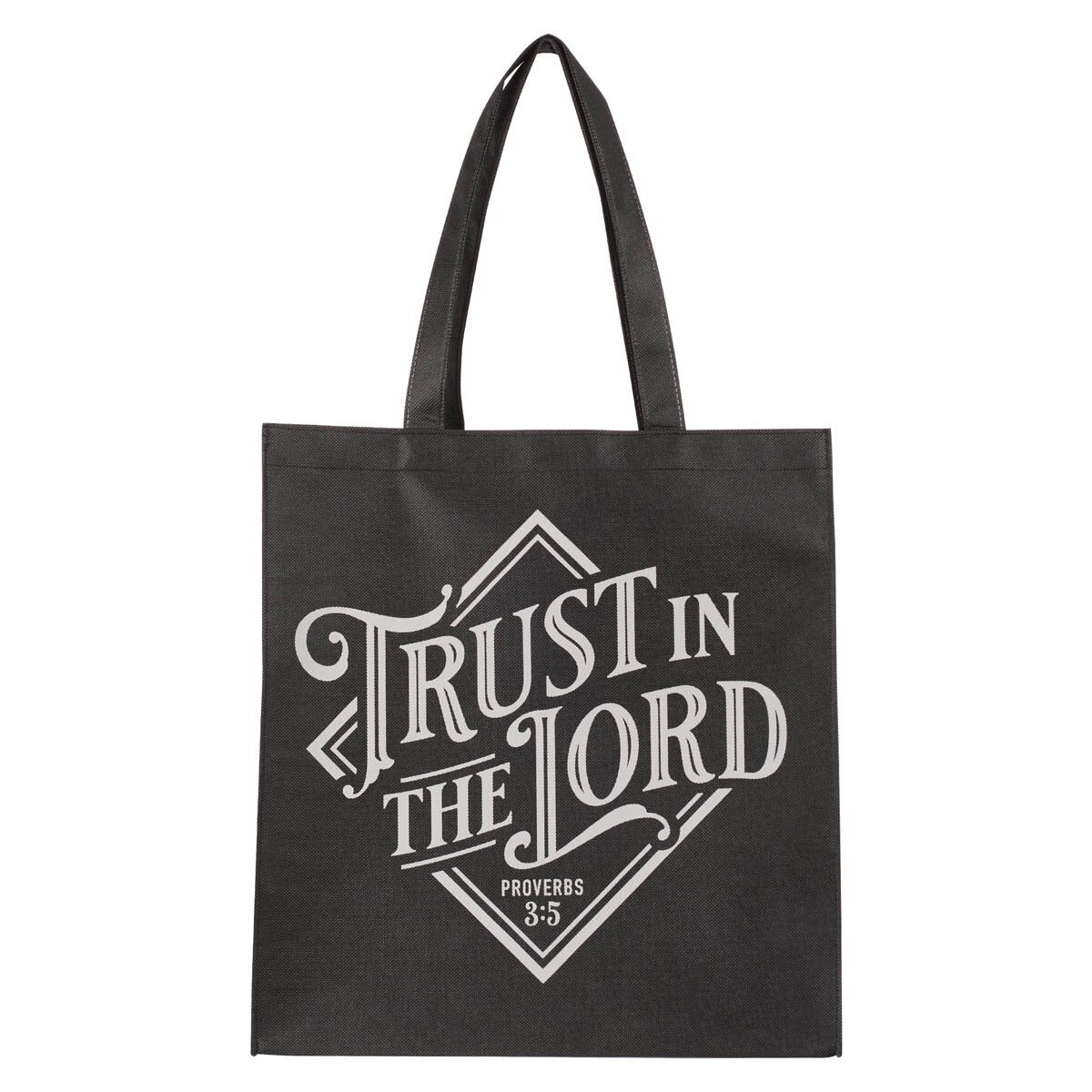 Reusable Tote Bag: Trust in the Lord Prov. 3:5, Black