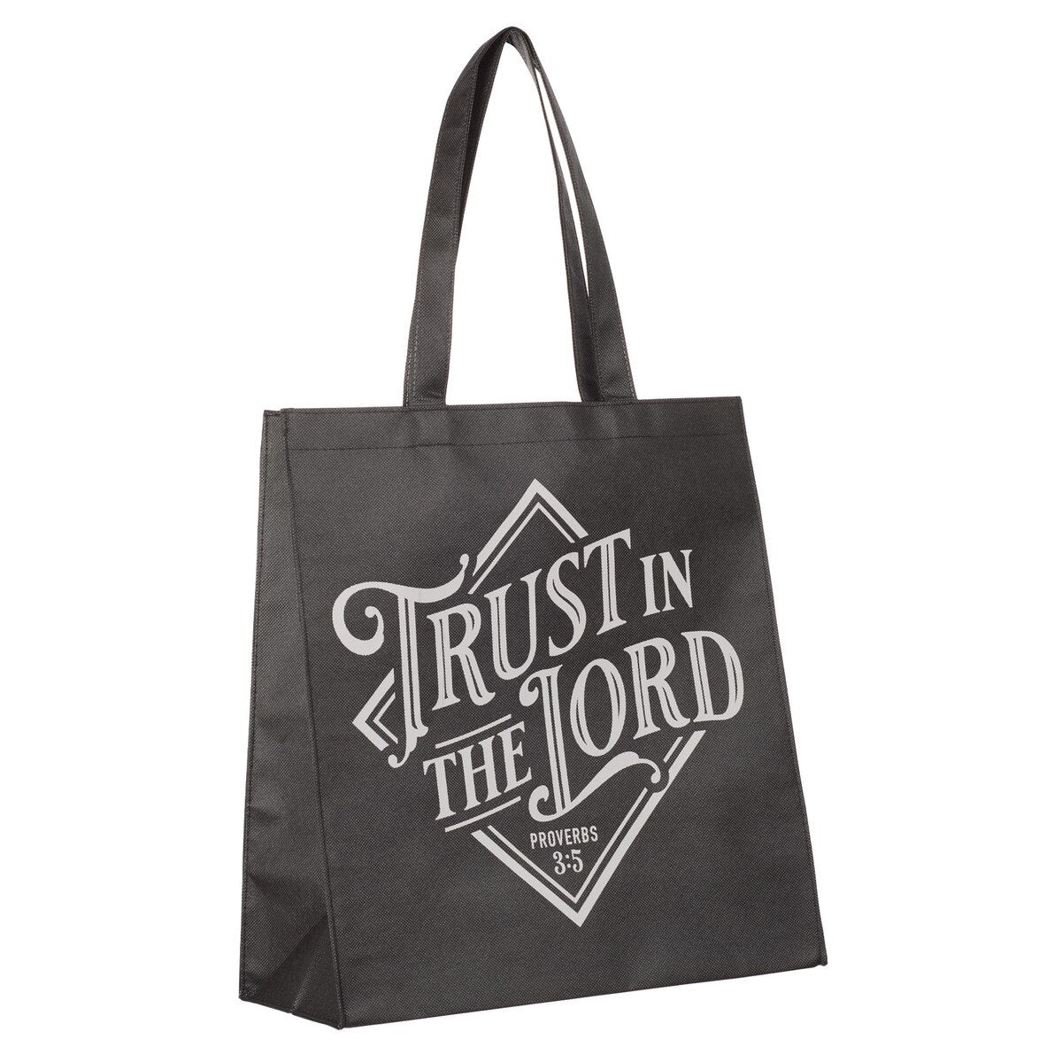 Reusable Tote Bag: Trust in the Lord Prov. 3:5, Black