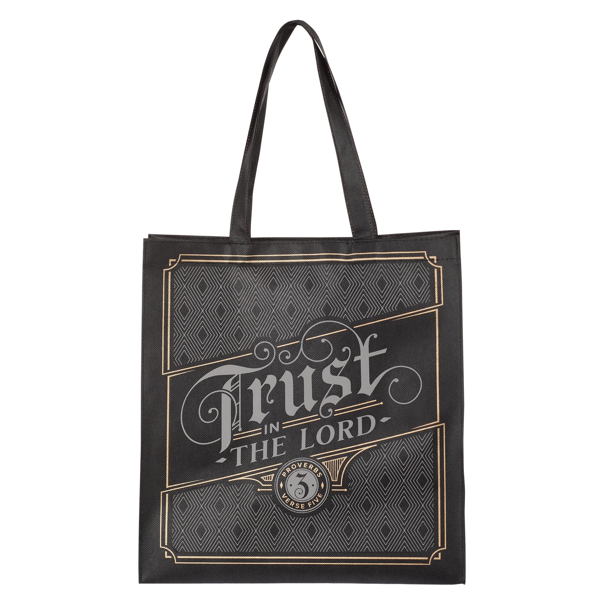 Reusable Tote Bag: Trust in the Lord Prov. 3:5, Black