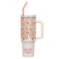 Tumbler with Straw Stainless Steel: Be Still Ps. 46:10, Pink, Comes in a Corrugated Box