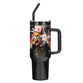 Tumbler with Straw Stainless Steel: Black Jer. 29:11, Comes in a Corrugated Box