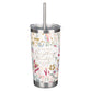 Tumbler with Straw Stainless Steel: Everything Beautiful Ecc. 3:11, Floral, Comes in a Corrugated Box