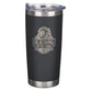 Tumbler Stainless Steel: Be Strong in the Lord Eph. 6:10, Black, Comes in a Corrugated Box