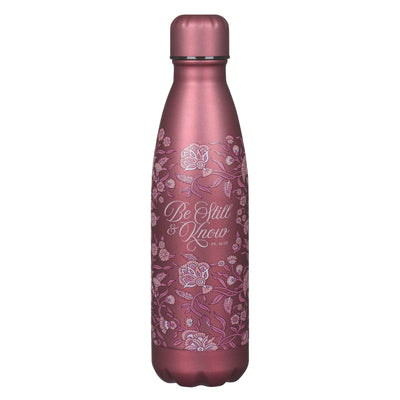Water Bottle, Stainless Steel (503 ml): Be Still Psalm 46:10, Burgundy
