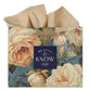 Gift Bag Large: Be Still (Ps. 46:10) Navy Floral (Serene Roses Collection)