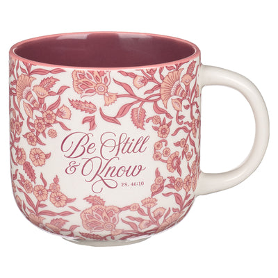 Ceramic Mug: Be Still Ps. 46:10, Burgundy, Comes in a Corrugated Box