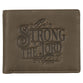Wallet Leather: Strong in the Lord Eph. 6:10, Gray, Comes in a Corrugated Box