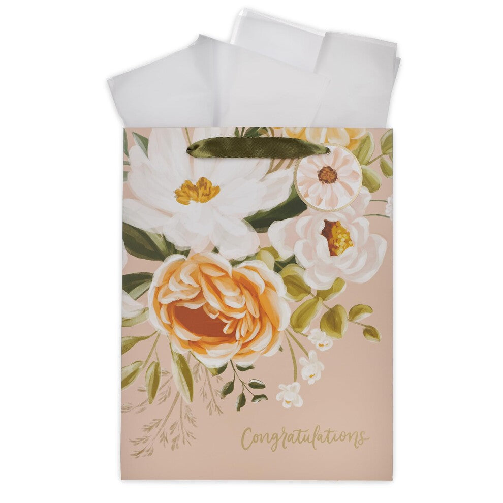 Gift Bag Large: Congratulations, Peach (Sophia Collection)