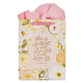Gift Bag Large: Strength & Dignity (Prov. 31:25) Floral (Margo Collection)