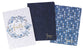 Notebook (Set of 3): Faith Grace Love, Blue (Checkered Floral Collection)