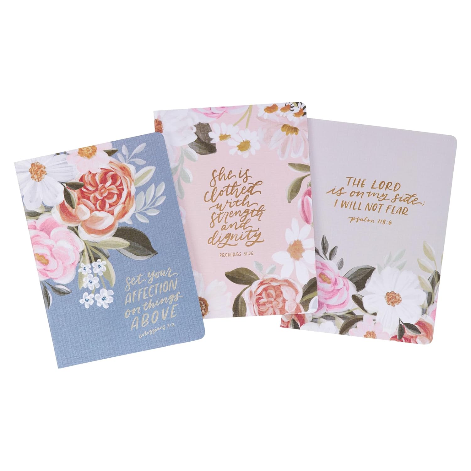 Notebook (Set of 3): Your Affection (Col. 3:2) Blue (Flora Collection)