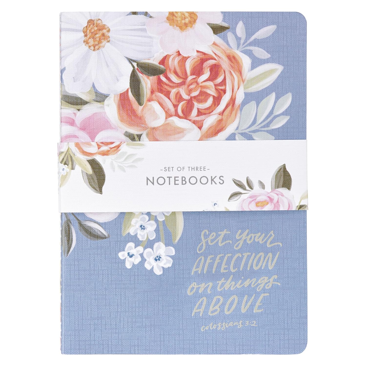 Notebook (Set of 3): Your Affection (Col. 3:2) Blue (Flora Collection)