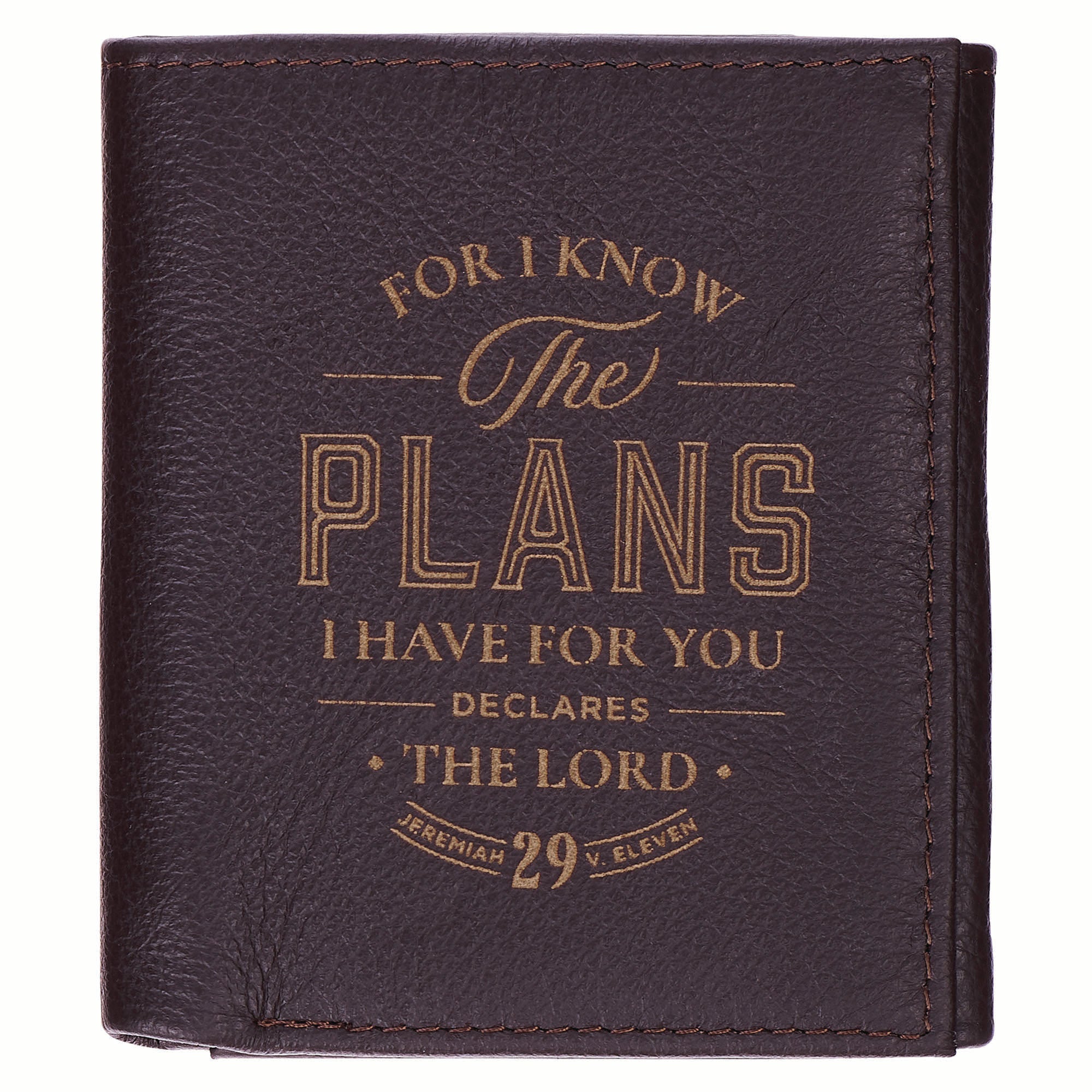 Wallet Leather: I Know the Plans (Jer. 29:11) Black, RFID blocking (The Plans Charcoal Collection)