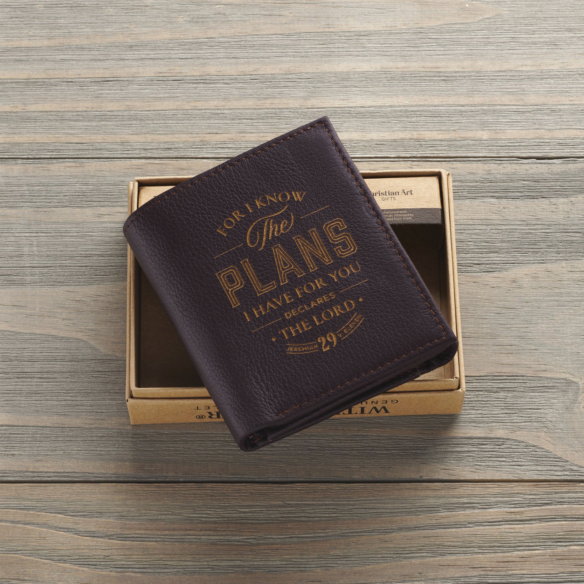 Wallet Leather: I Know the Plans (Jer. 29:11) Black, RFID blocking (The Plans Charcoal Collection)