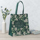 Reusable Tote Bag: Strength & Dignity, Green Floral