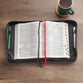 Bible Cover Large: Be Strong (Josh. 1:9), Black/Gray