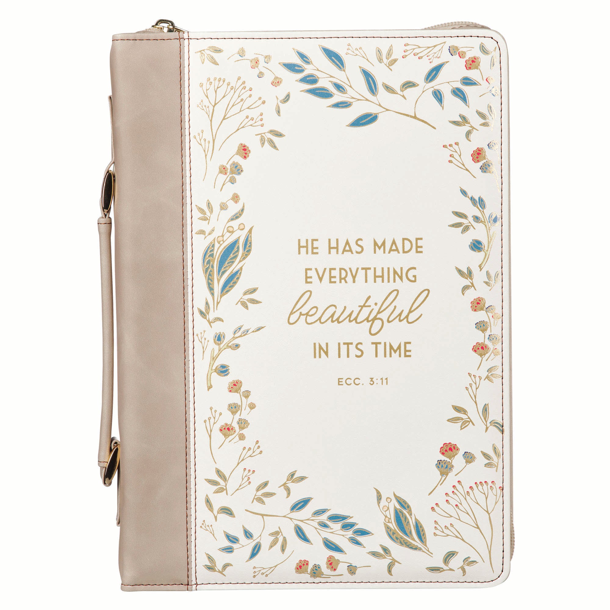 Bible Cover Medium: Everything Beautiful (Ecc. 3:11), Everything Beautiful Cream Floral Collection