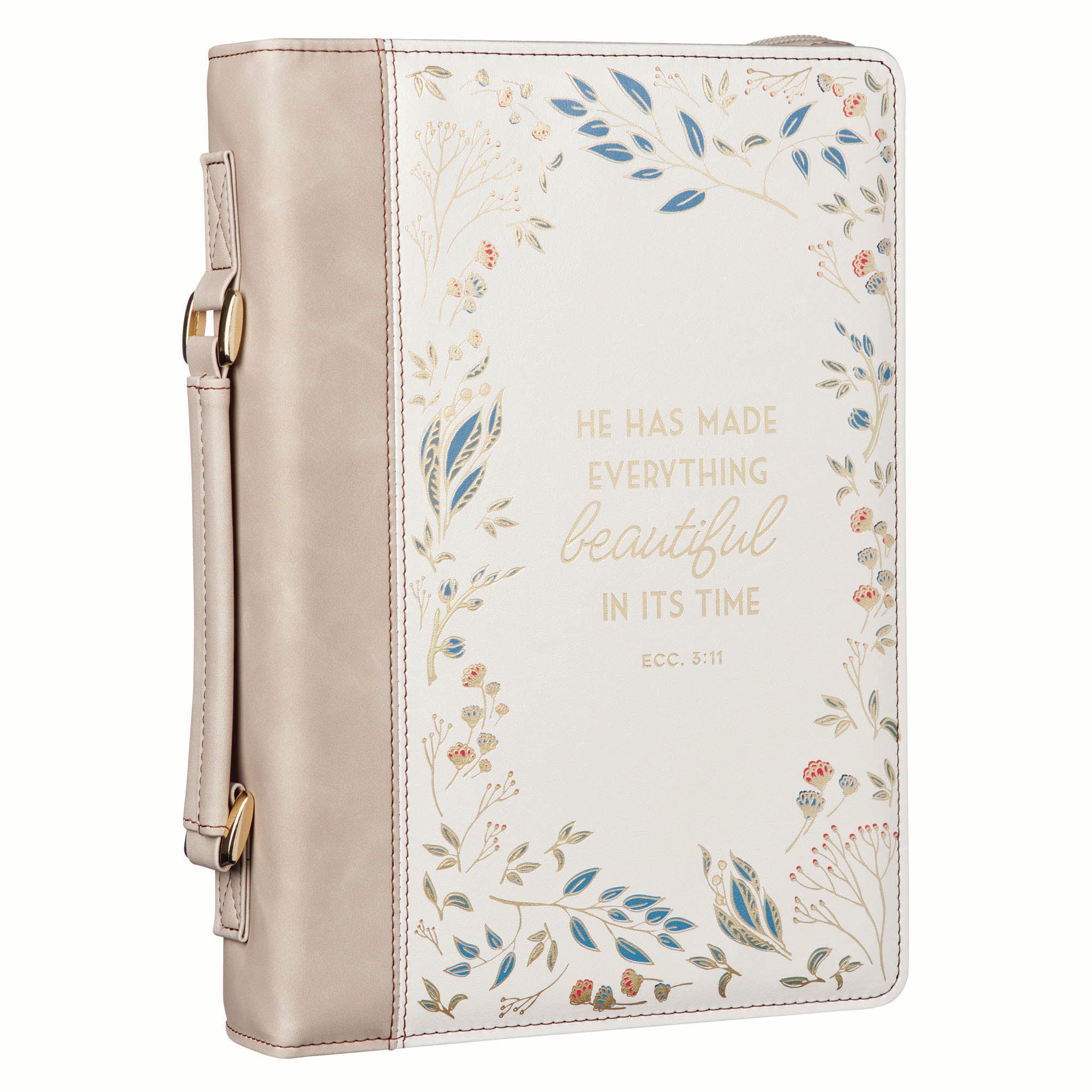 Bible Cover Medium: Everything Beautiful (Ecc. 3:11), Everything Beautiful Cream Floral Collection