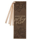 Bookmark with Ribbon: God Works for Good (Romans 8:28) Brown (White Magnolia Collection)