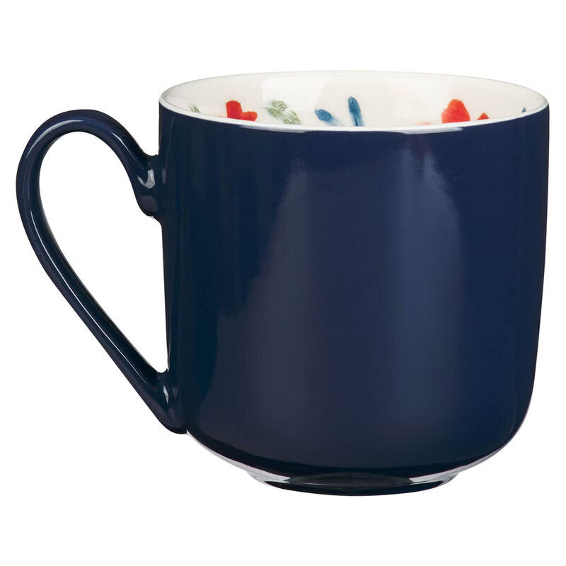 Ceramic Mug (414 ml): Rejoice, Always (1 Thess. 5:16-18), Navy (Grateful Garden Collection)