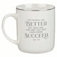 Ceramic Mug Set (414 ml): Mr & Mrs (1 Cor 13:4) white, foil accents (Ivory Love Collection)