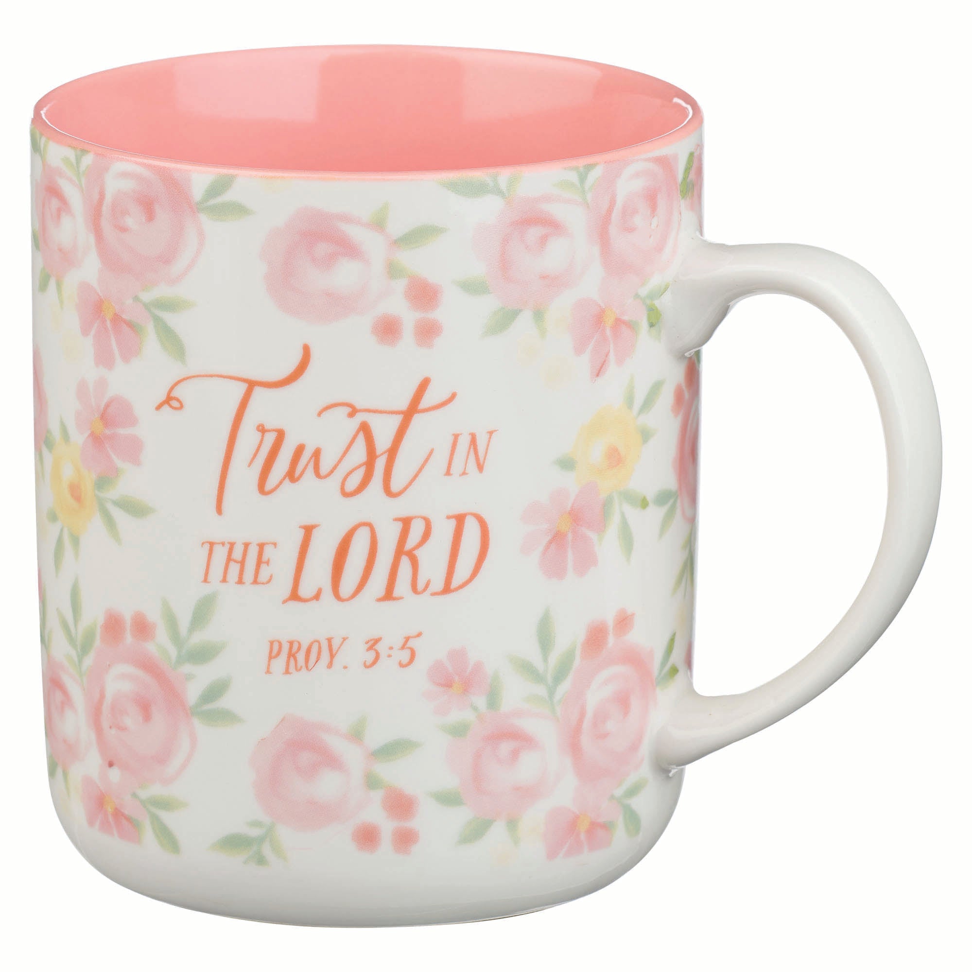 Ceramic Mug (414 ml): Trust in the Lord (Prov. 3:5), Pink Floral
