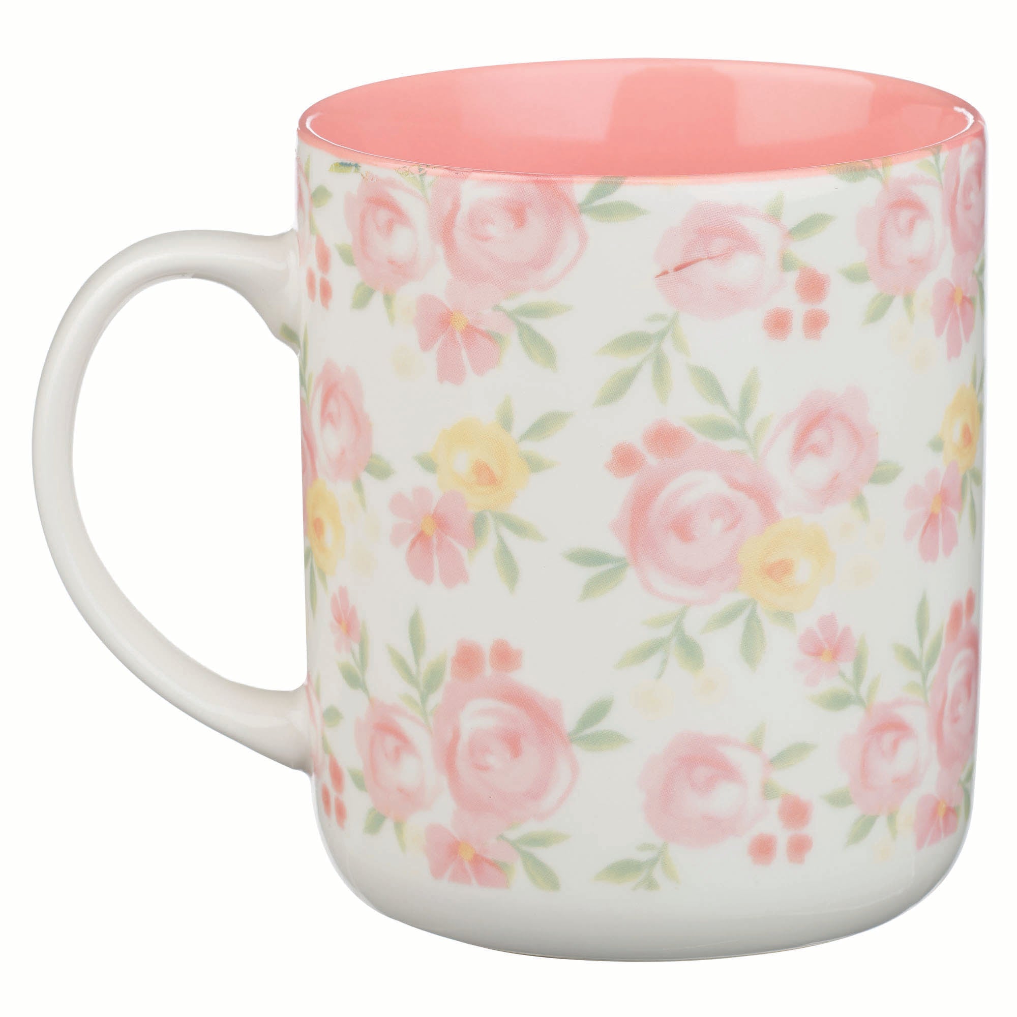 Ceramic Mug (414 ml): Trust in the Lord (Prov. 3:5), Pink Floral
