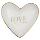 Porcelain Trinket Tray: Love Heart (1 Cor 13:4) foil accents (Ivory Love Collection)