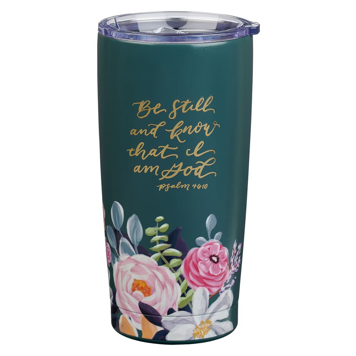 Stainless Steel Mug (532 ml): Be Still (Ps. 46:10), Teal (Ally Collection)