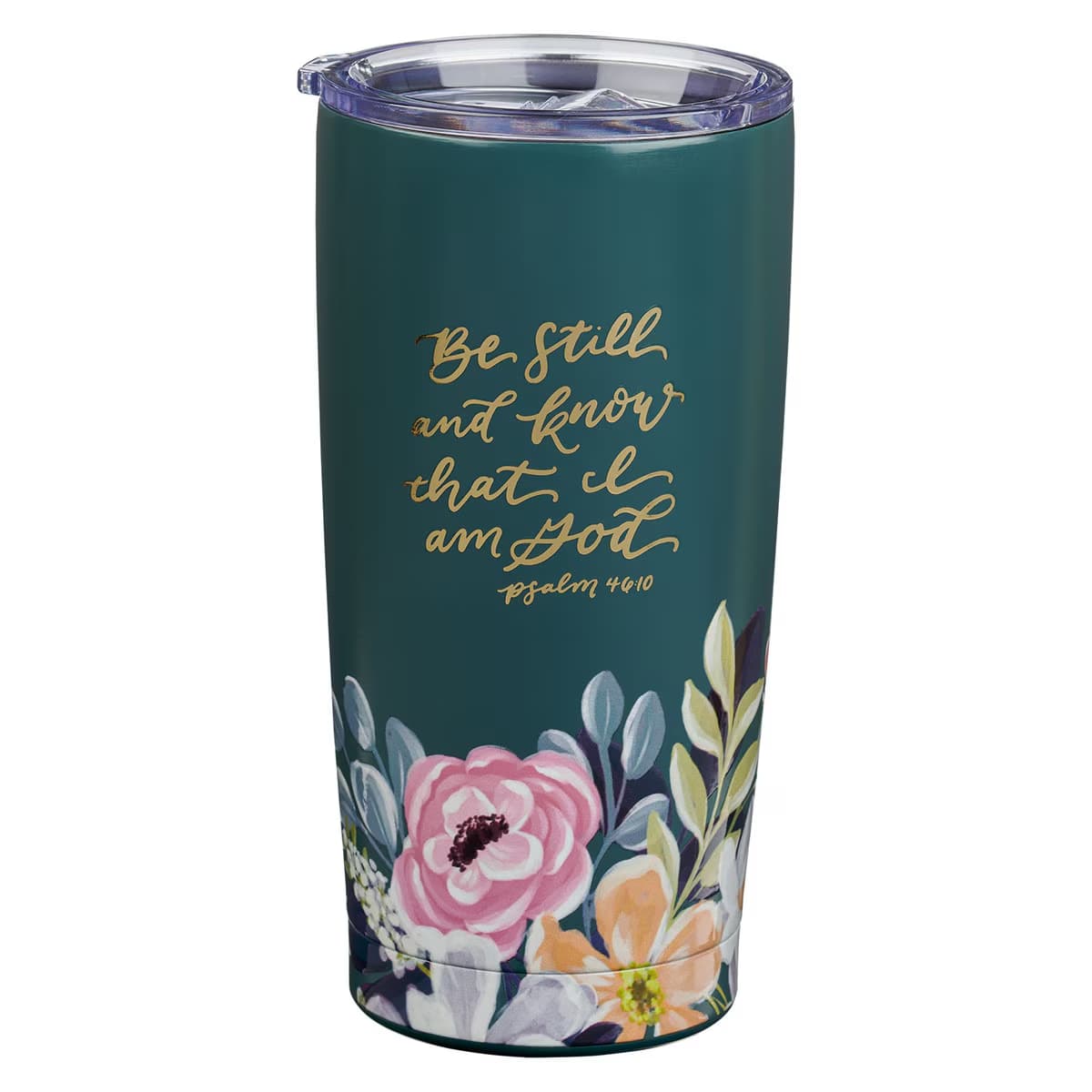 Stainless Steel Mug (532 ml): Be Still (Ps. 46:10), Teal (Ally Collection)