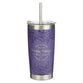 Tumbler Stainless Steel (532 ml): Noble Things (Prov. 31:29), Purple (Pink Peony Collection)