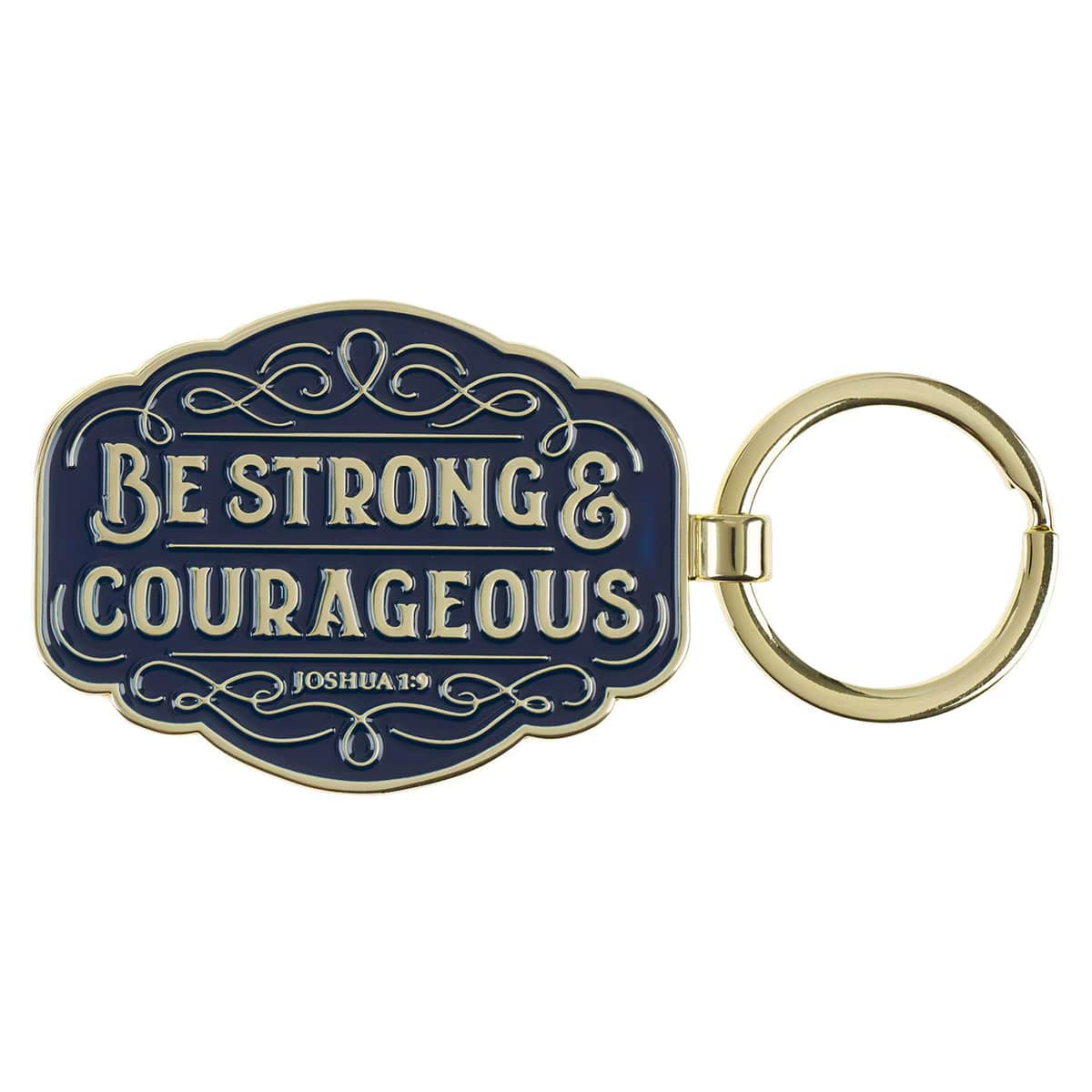 Keyring: Be Strong & Courageous (Josh. 1:9) Navy