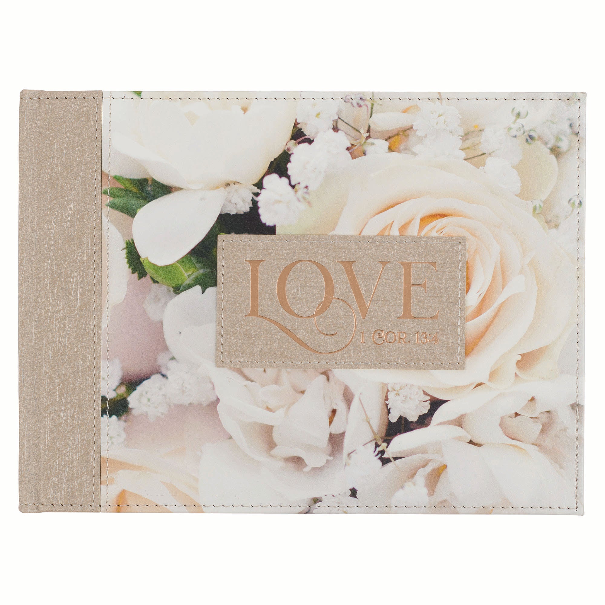 Guest Book: Love (1 Cor. 13:4) Floral (Ivory Love Collection)