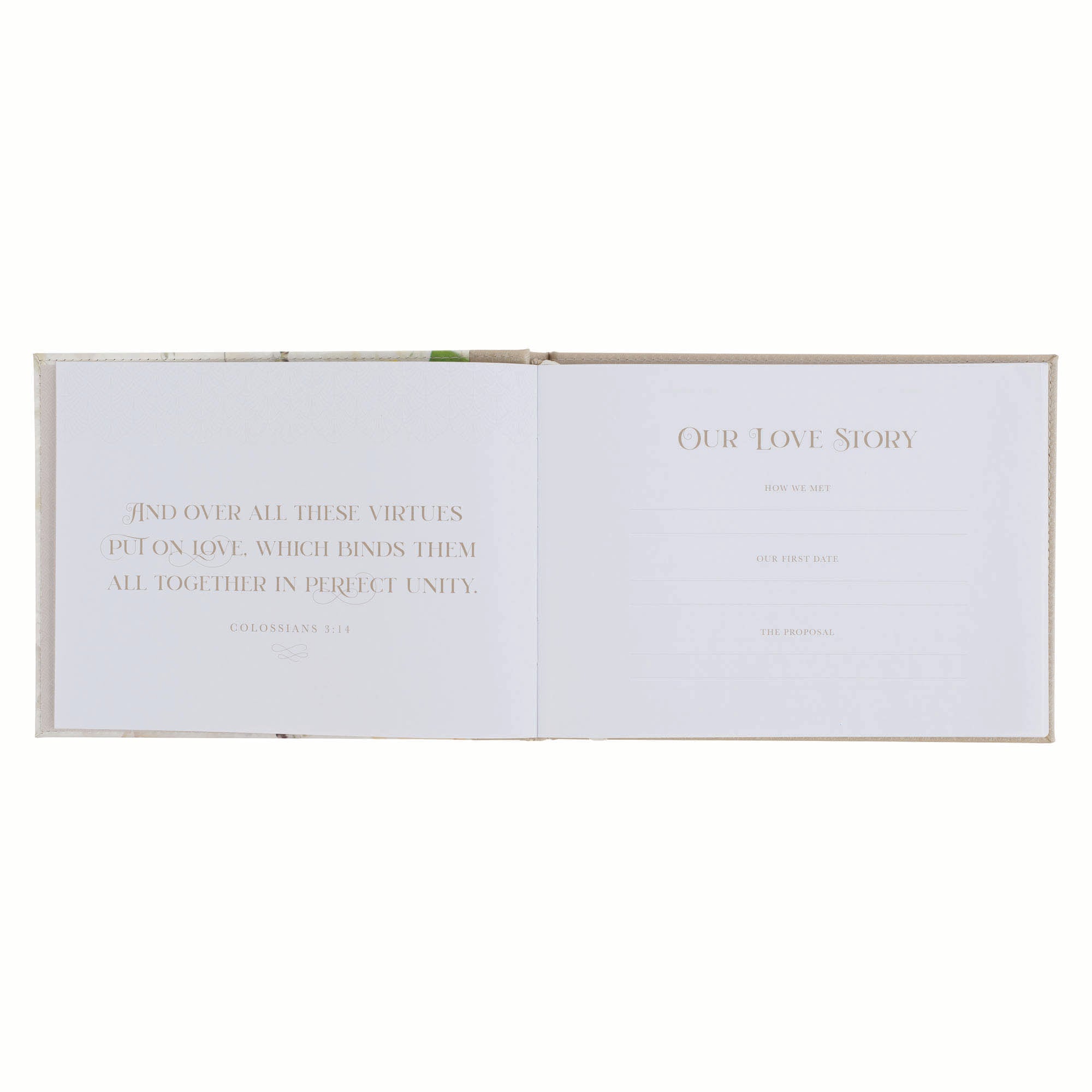 Guest Book: Love (1 Cor. 13:4) Floral (Ivory Love Collection)