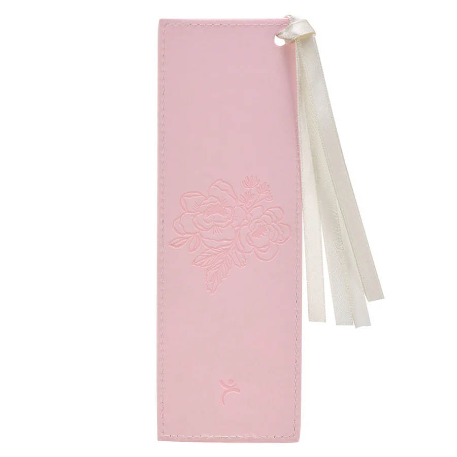 Bookmark with Ribbon: He Will Cover You (Ps. 91:4) Pink (Amelia Collection)
