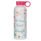 Water Bottle, Glass (562 ml): All Things, Phil. 4:13, Bright Pink easy-carry handle