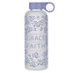 Water Bottle, Glass (562 ml): Saved by Grace, Eph. 2:8, Purple easy-carry handle