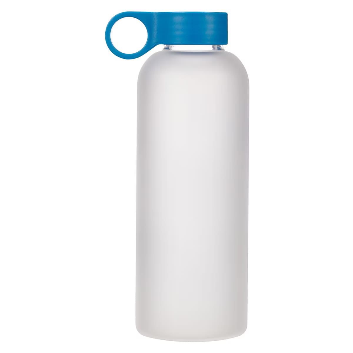 Water Bottle, Glass (562 ml): Strength & Dignity, Prov. 31:25, Blue easy-carry handle