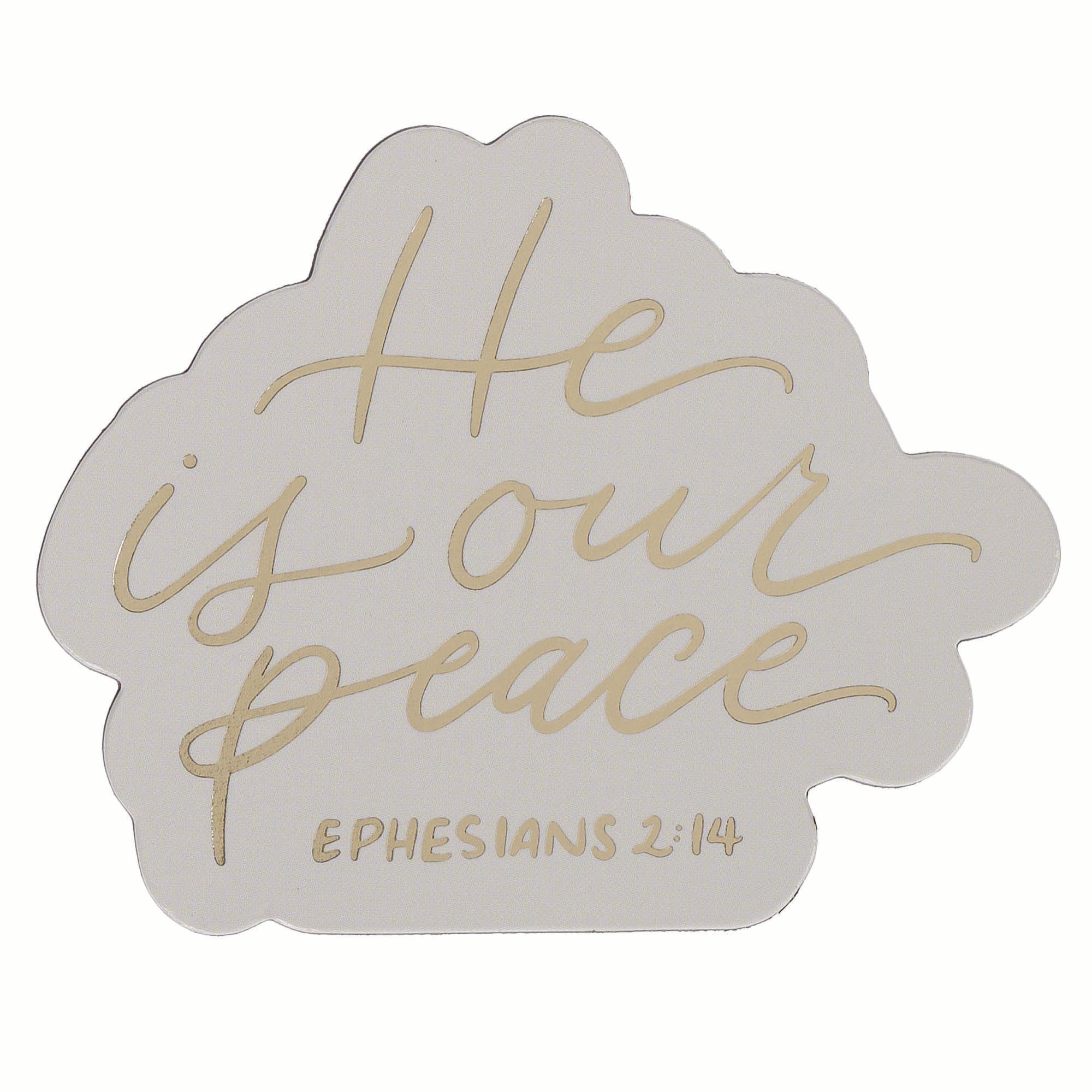 Die-Cut Magnet: He is our Peace (Eph. 2:14) White (Amelia Collection)