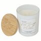Glass Candle with Bamboo Lid: White God Works Rom. 828
