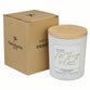 Glass Candle with Bamboo Lid: White God Works Rom. 828