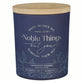 Glass Candle with Bamboo Lid: Blue Noble Things Prov. 3129